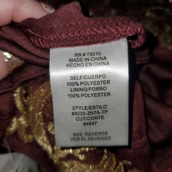 Windsor Jr Burgandy Formal Dress w Midi Skirt - Picture 8 of 8